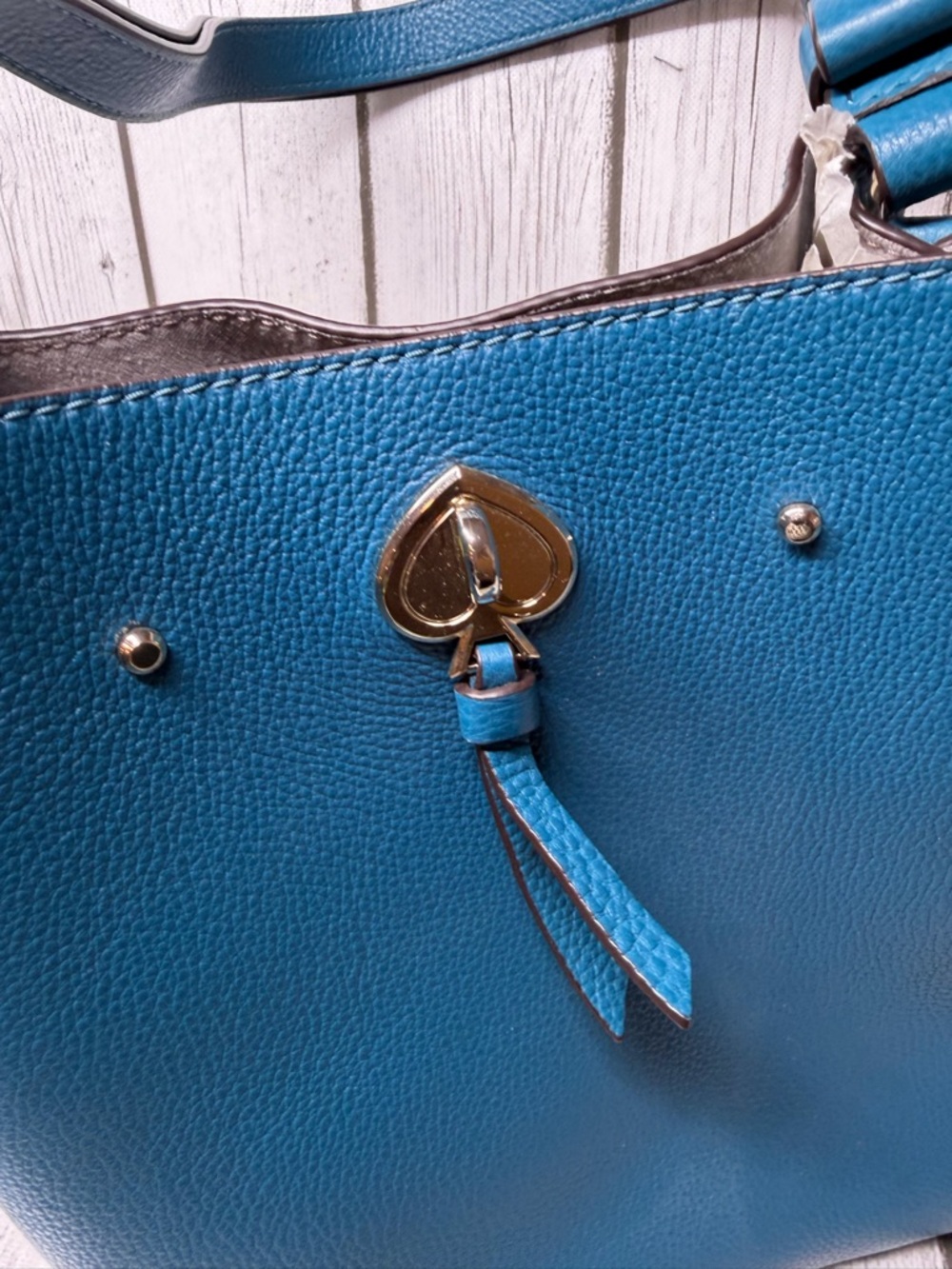 PRE LOVED Kate Spade Bucket Bag & Card Wallet Bundle Pebble Leather Dark Peaco - Picture 4 of 15